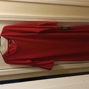 Red dress with bell sleeves